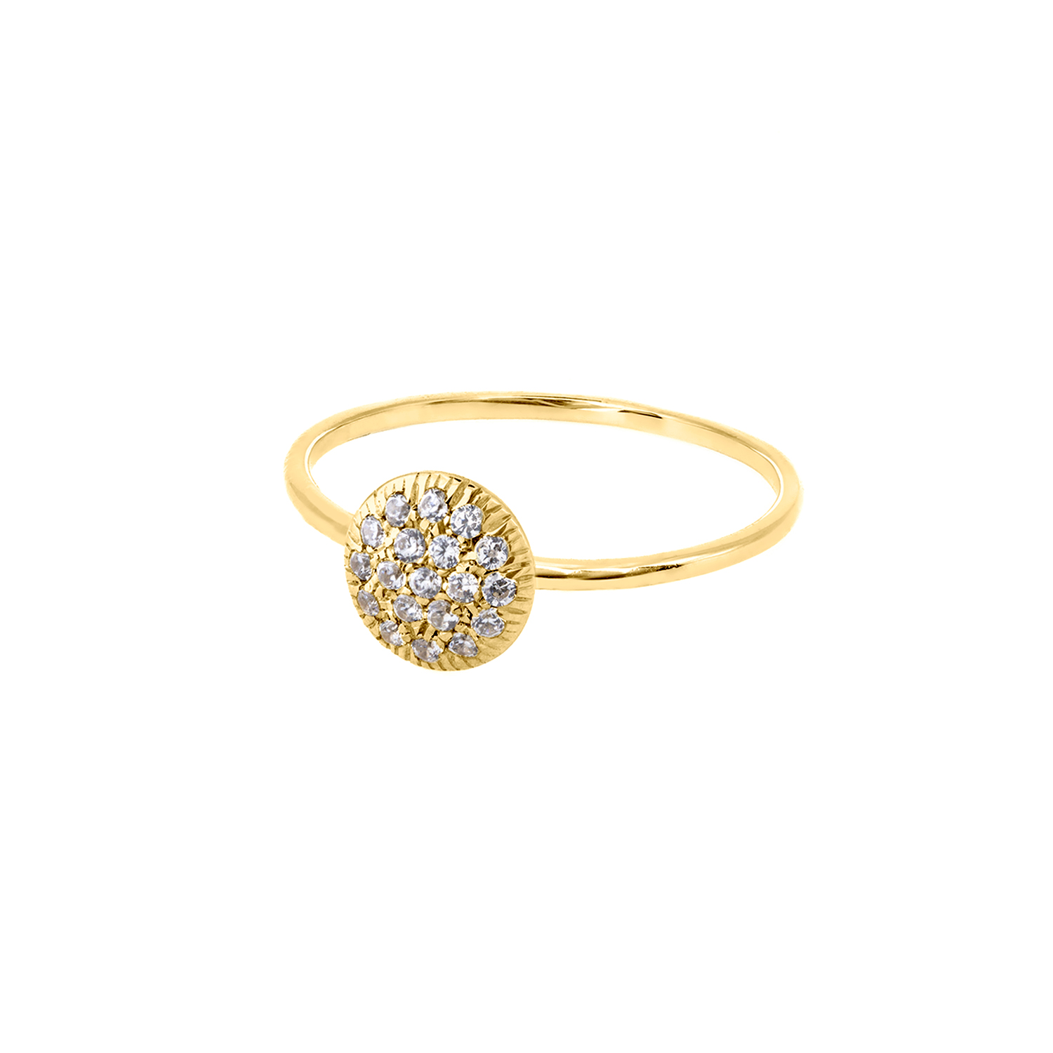ANELLO IN ORO CON TONDO PICCOLO IN BRILLANTI BIANCHI