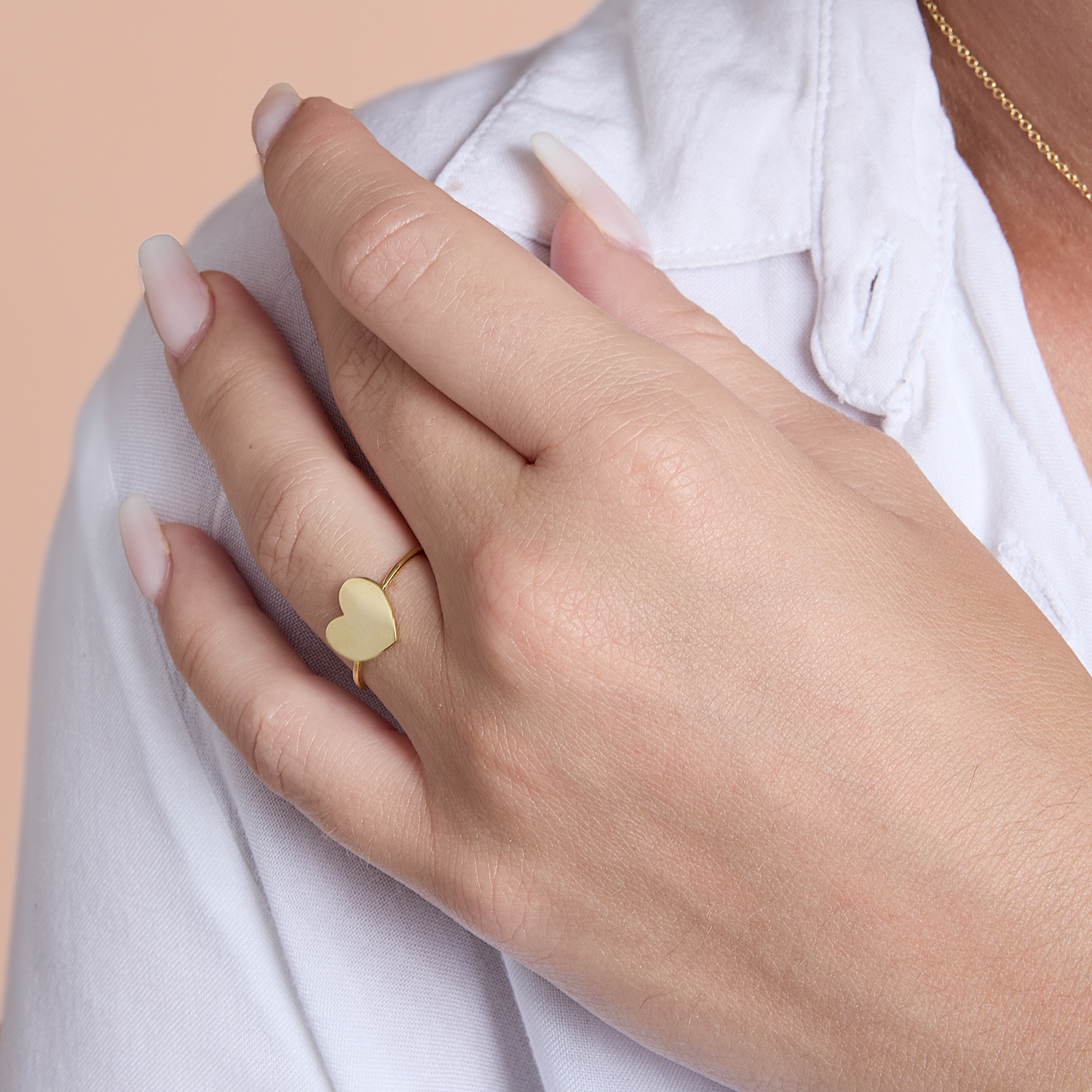 ANELLO IN ORO CON SIMBOLO CUORE TERZA MISURA IN LASTRA