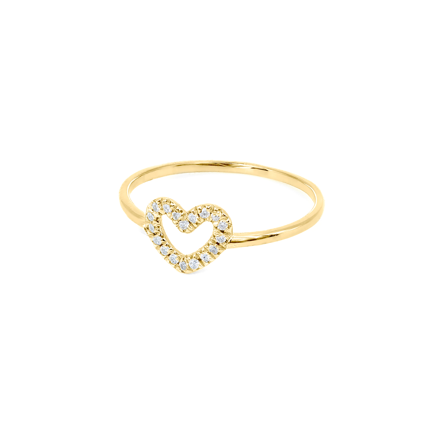 ANELLO IN ORO CON SIMBOLO CUORE SECONDA MISURA IN BRILLANTI BIANCHI