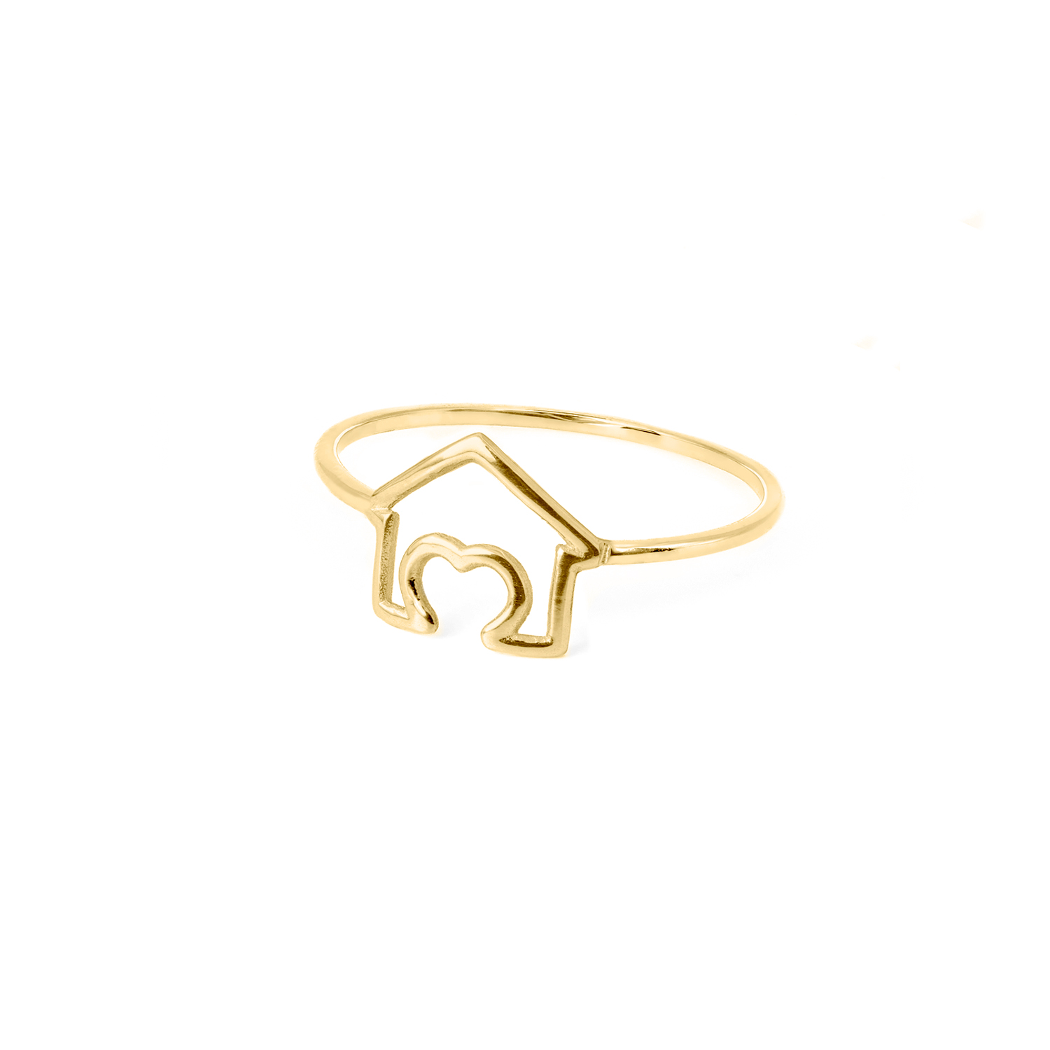 ANELLO IN ORO CON SIMBOLO CASA IN FILO