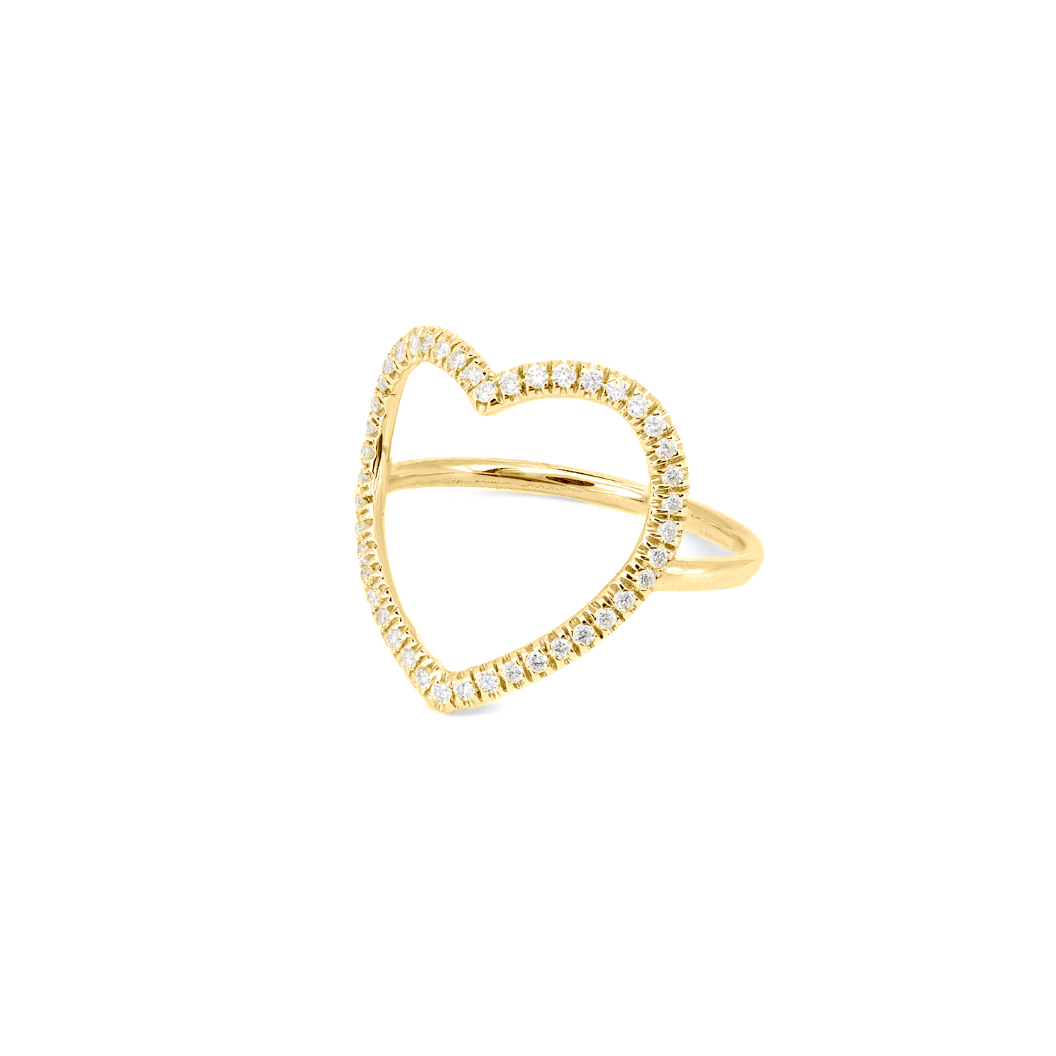 ANELLO IN ORO CON SIMBOLO CUORE TERZA MISURA IN BRILLANTI BIANCHI