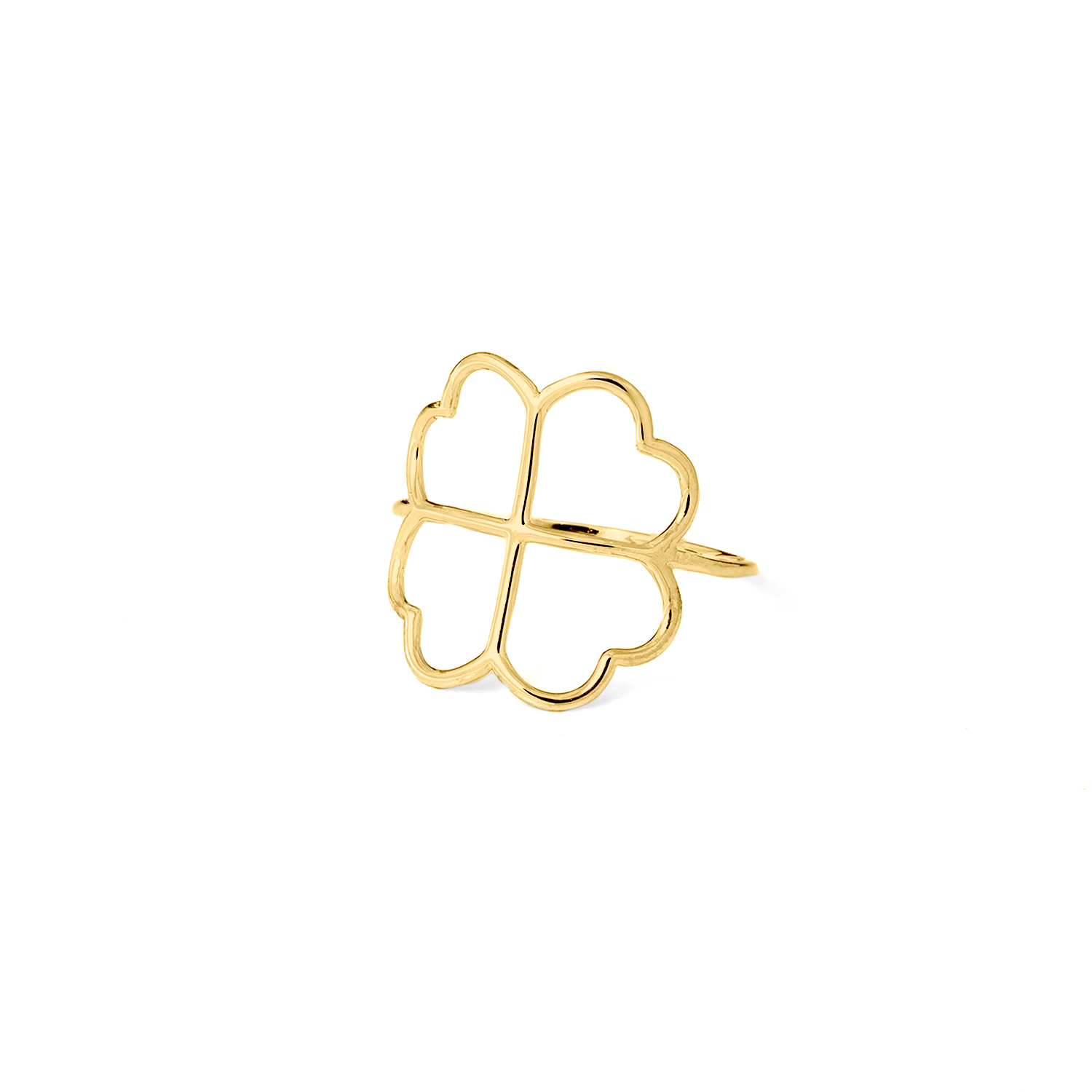 ANELLO IN ORO CON SIMBOLO QUADRIFOGLIO TERZA MISURA IN FILO