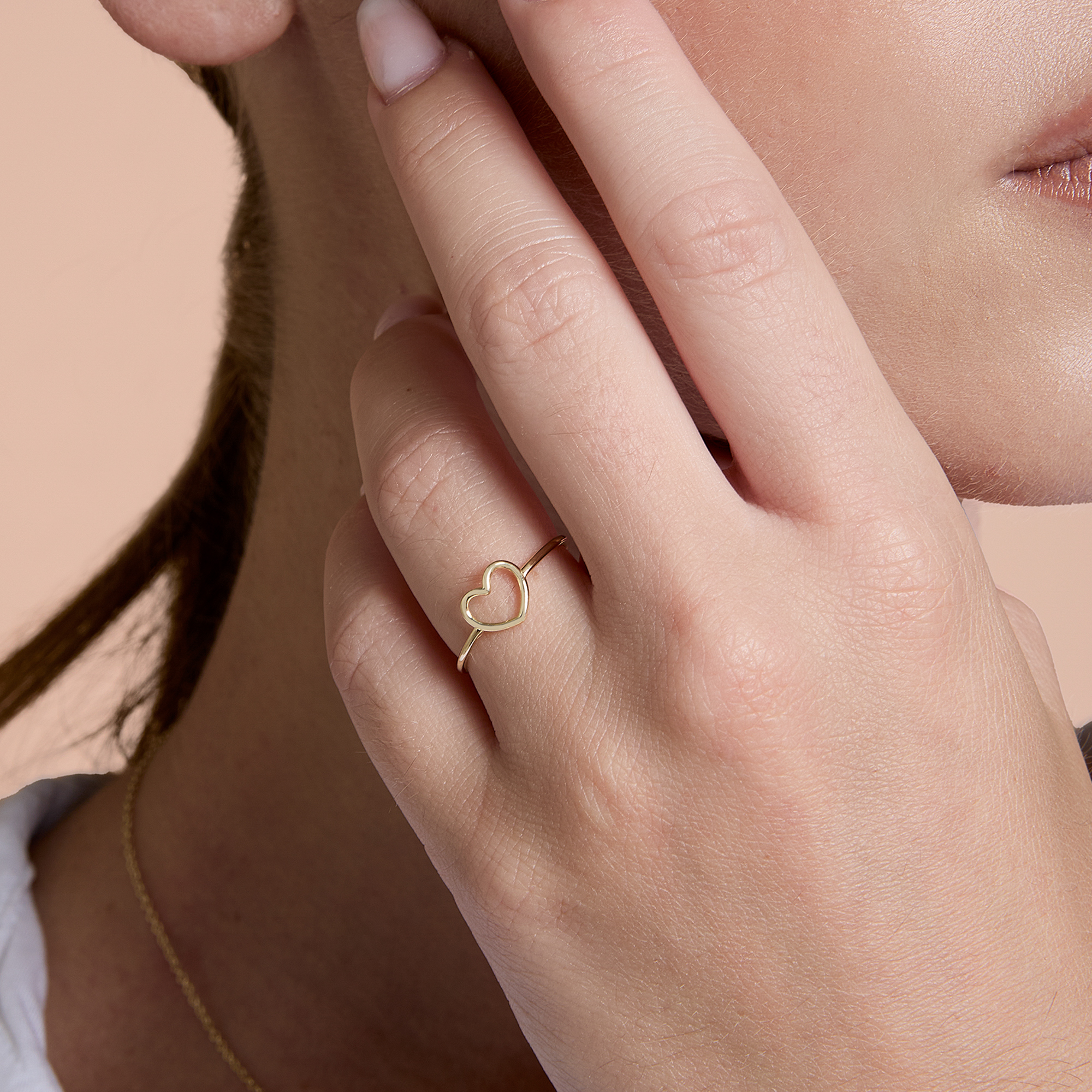 ANELLO IN ORO CON SIMBOLO CUORE SECONDA MISURA IN FILO