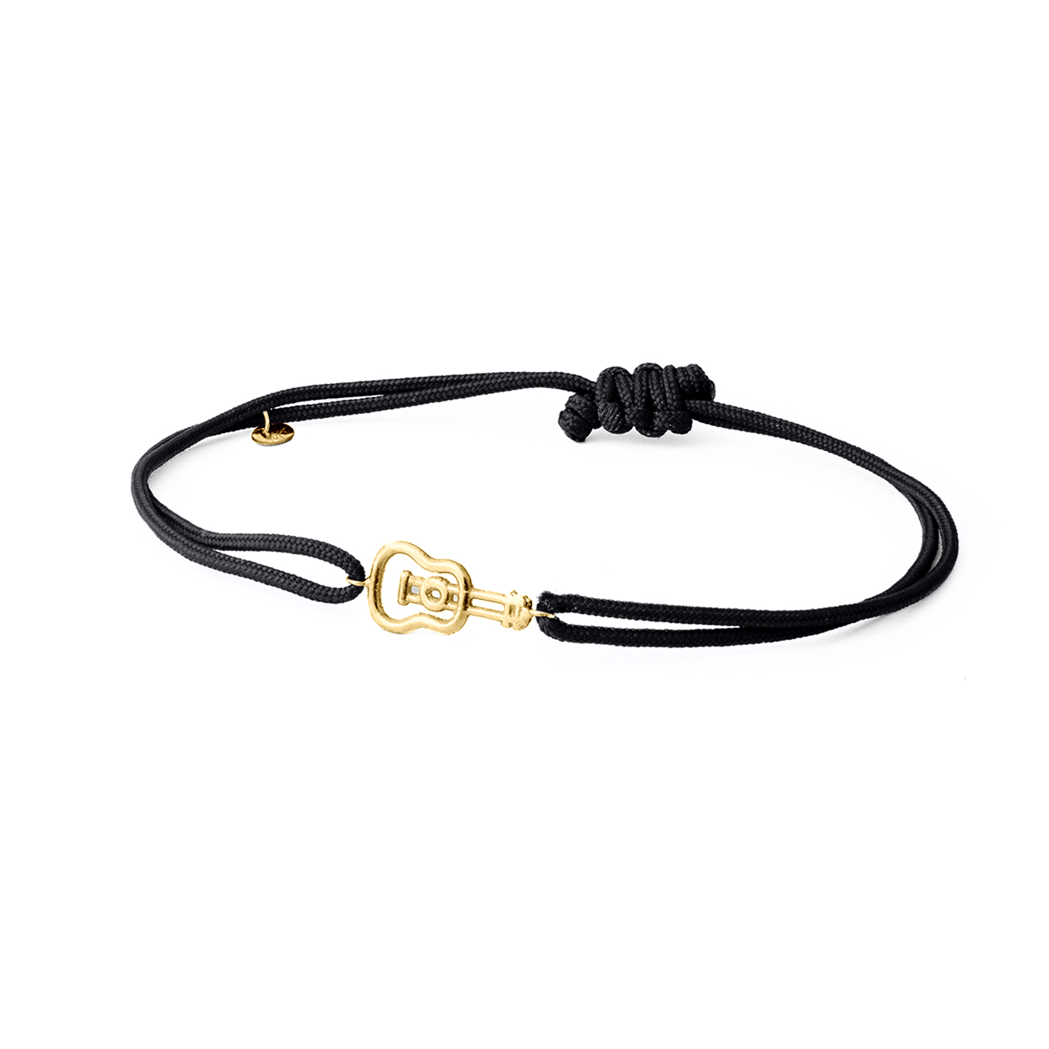 BRACCIALE SU CORDINO COLORATO CON SIMBOLO IN ORO CHITARRA IN FILO