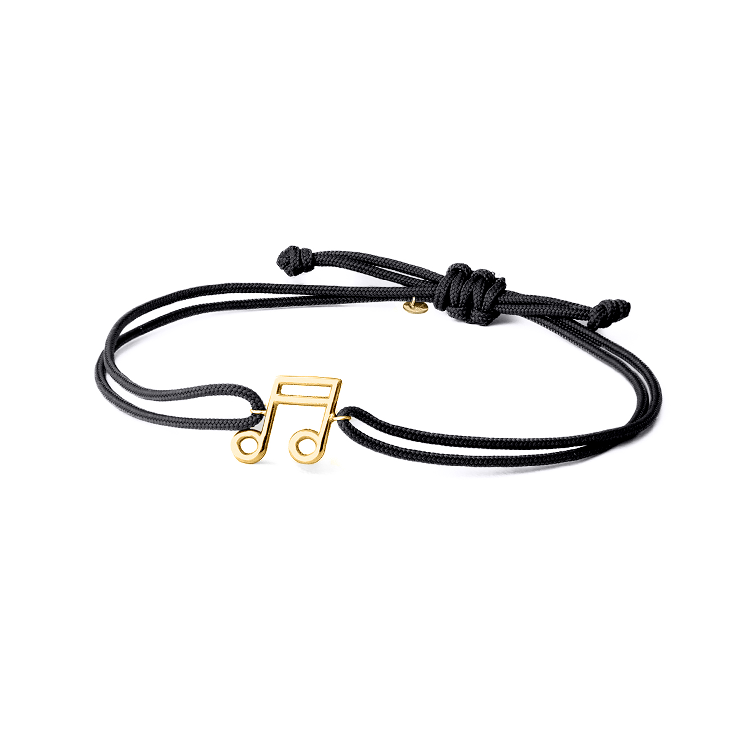 BRACCIALE SU CORDINO COLORATO CON SIMBOLO IN ORO NOTA IN FILO
