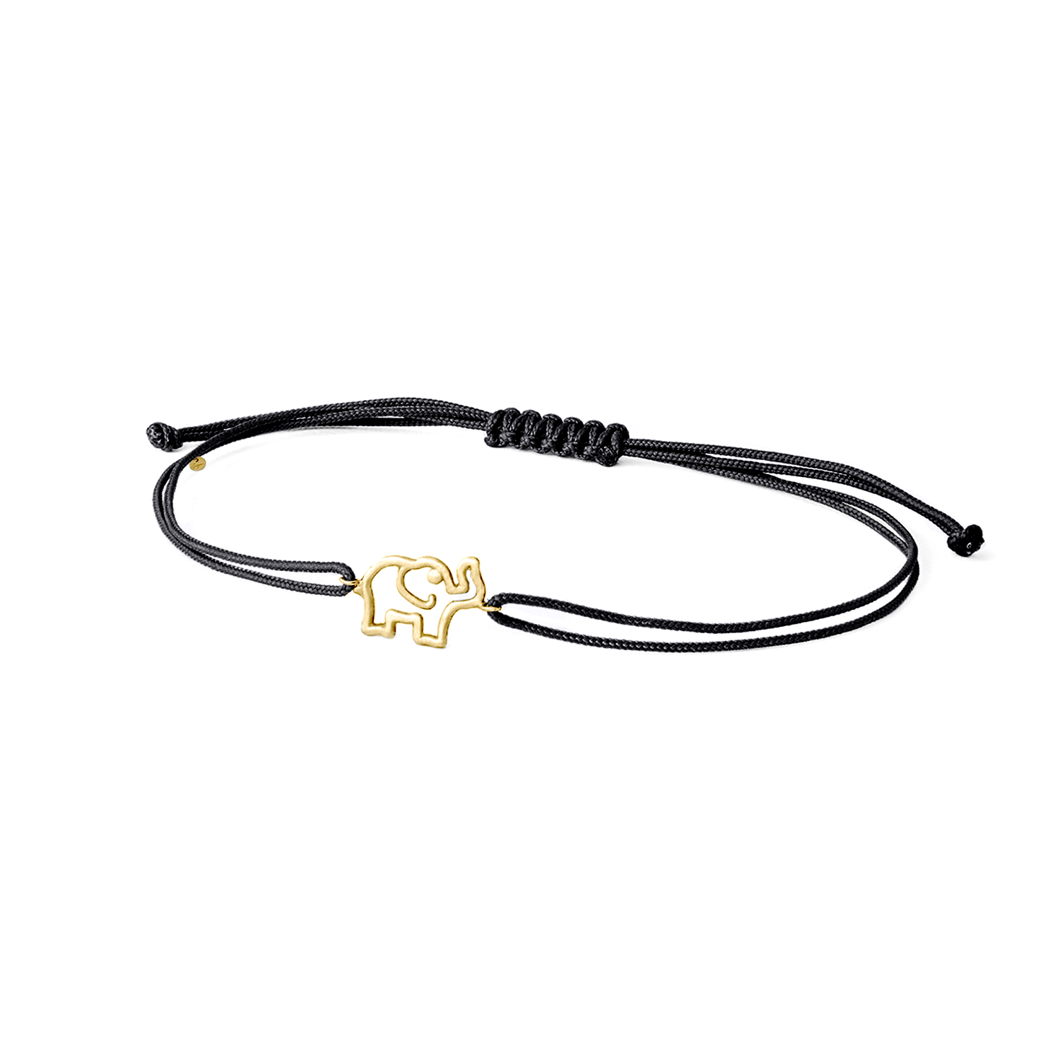 BRACCIALE SU CORDINO COLORATO CON SIMBOLO IN ORO ELEFANTE IN FILO