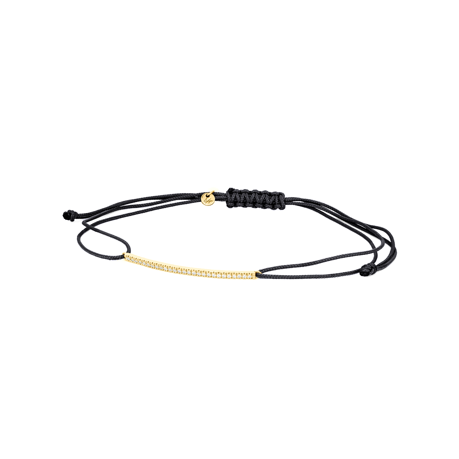 BRACCIALE SU CORDINO COLORATO CON BARRETTA IN BRILLANTI BIANCHI