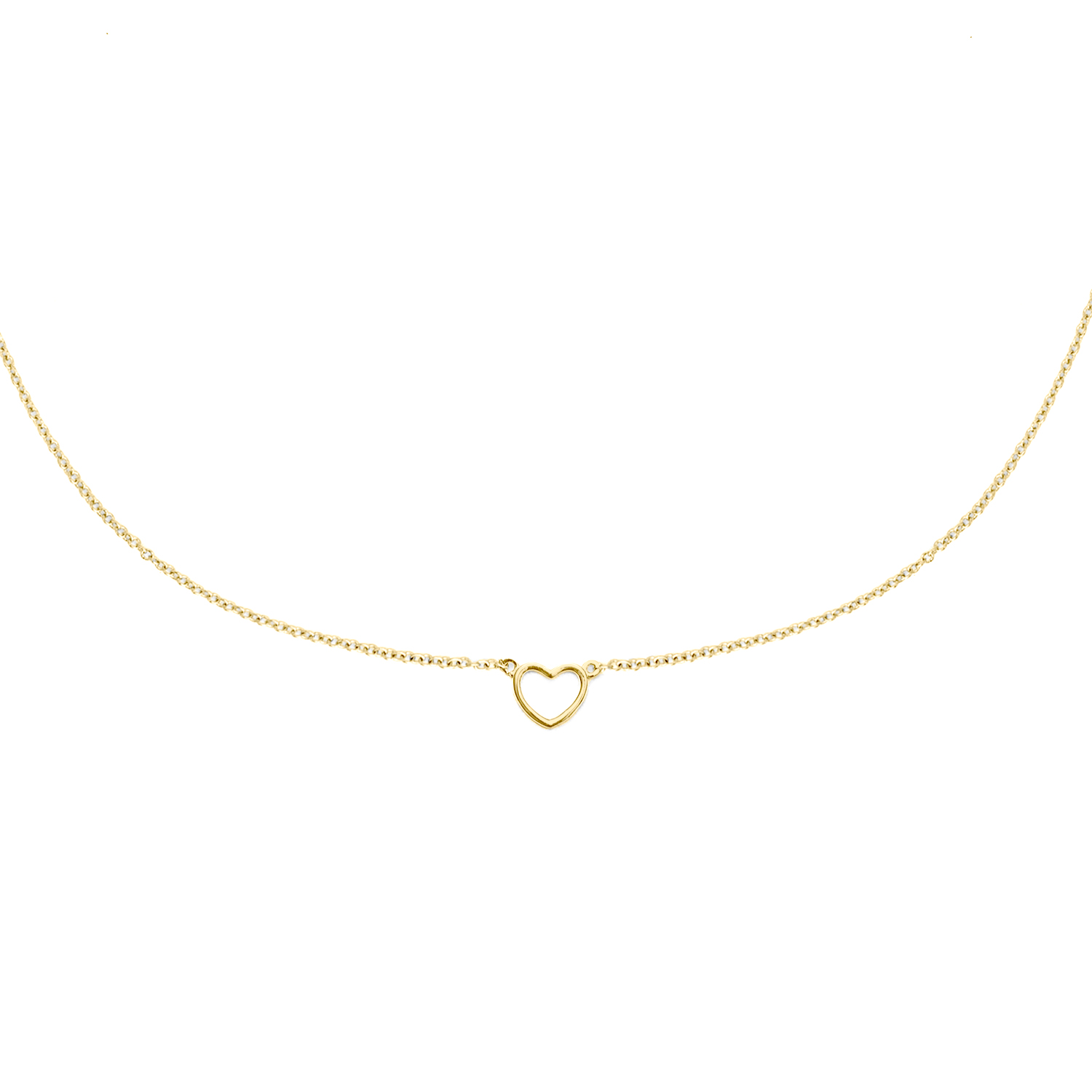GIROCOLLO IN ORO CON SIMBOLO CUORE SECONDA MISURA IN FILO IN FILO