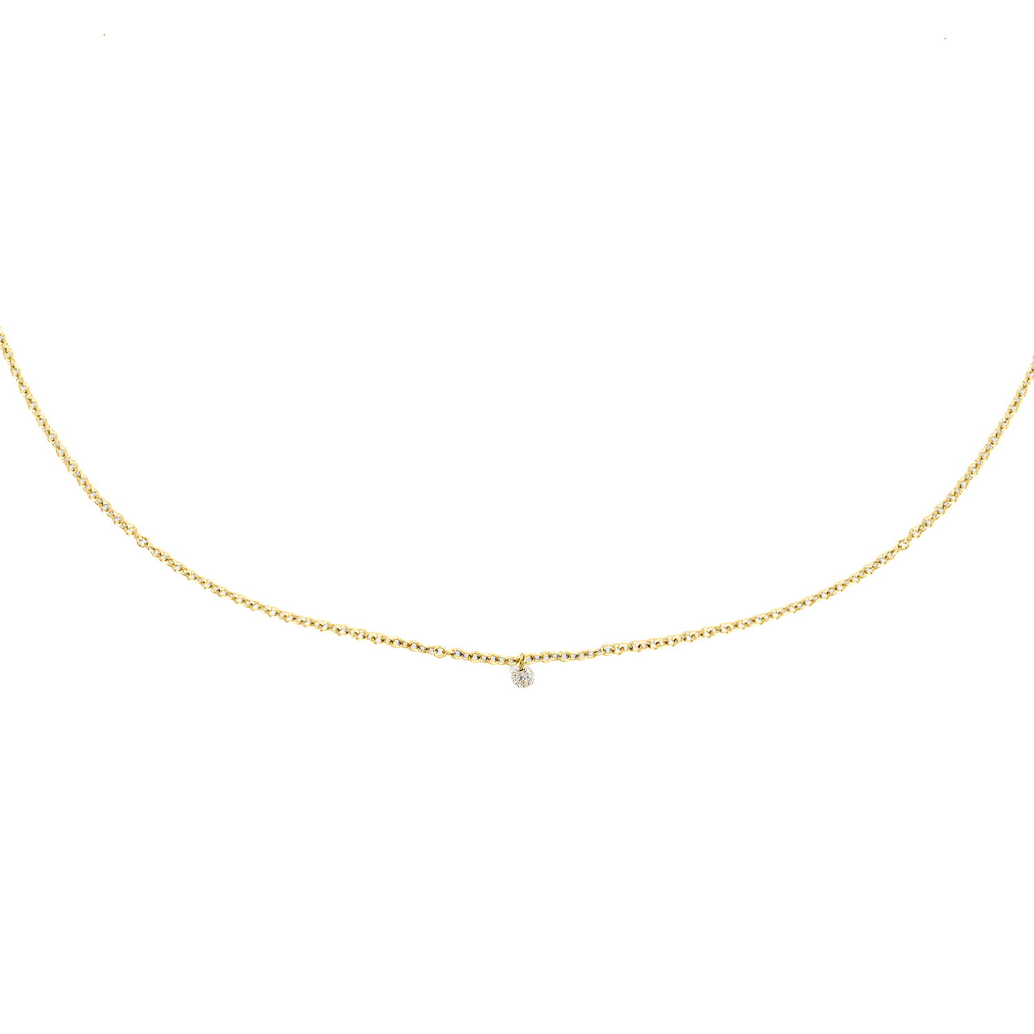 GIROCOLLO IN ORO CON BRILLANTE FORATO DA 0,05 CT