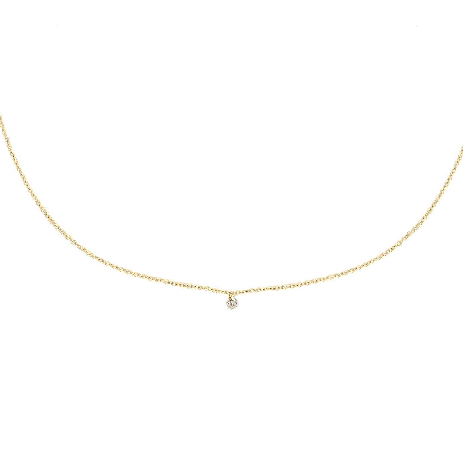 GIROCOLLO IN ORO CON BRILLANTE FORATO DA 0,15 CT
